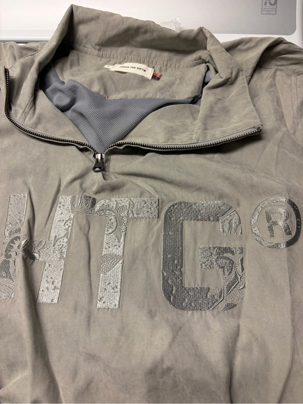Lightweight Gray HTG Pullover Quarter-Zip Shirt Jacket